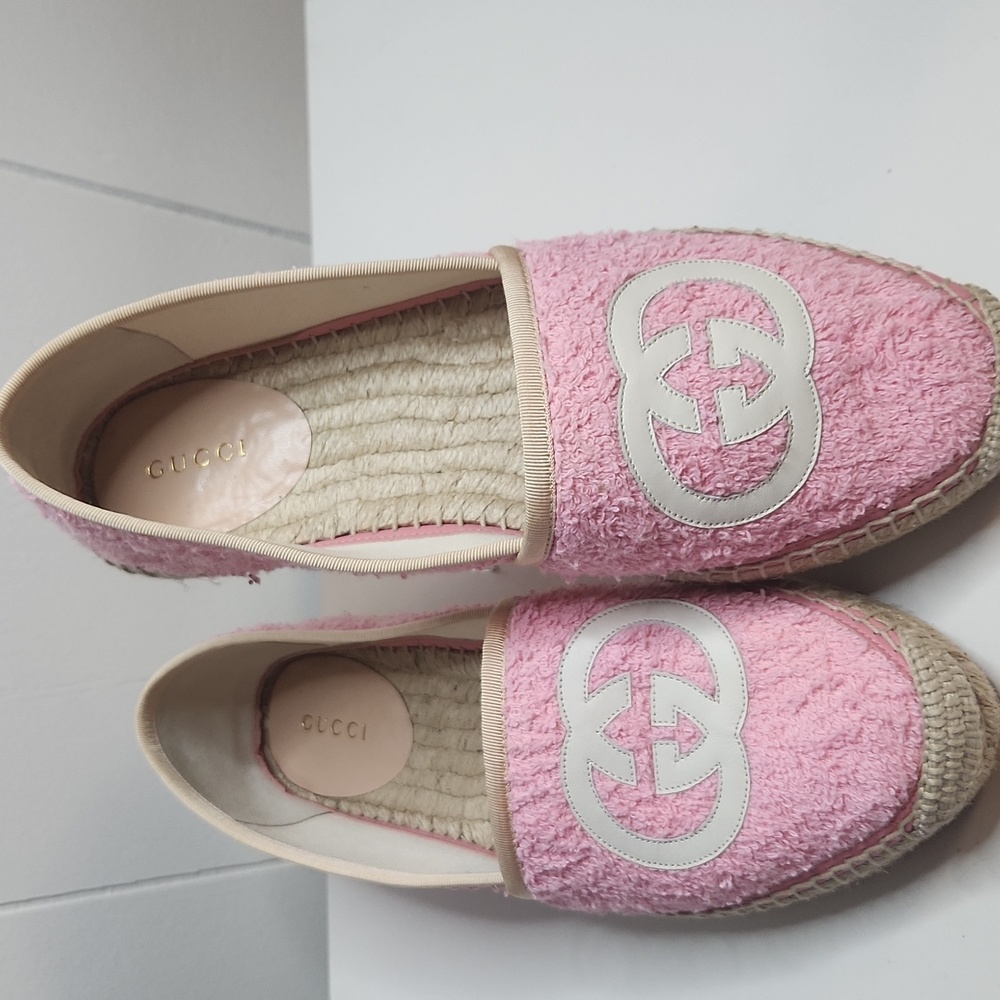 GUCCI  Soft Terry PINK  Espadrille Shoes Size 38 EU So Chic!
